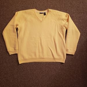 Izod V-Neck Cotton Polyester Cozy Comfy Sweatshirt Yellow Small